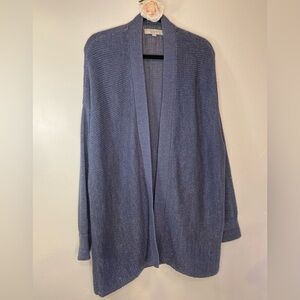 Ann Taylor Loft~Heavy Open Knit Cardigan~Grayish-Purple w/Silver Flecks~Size XL